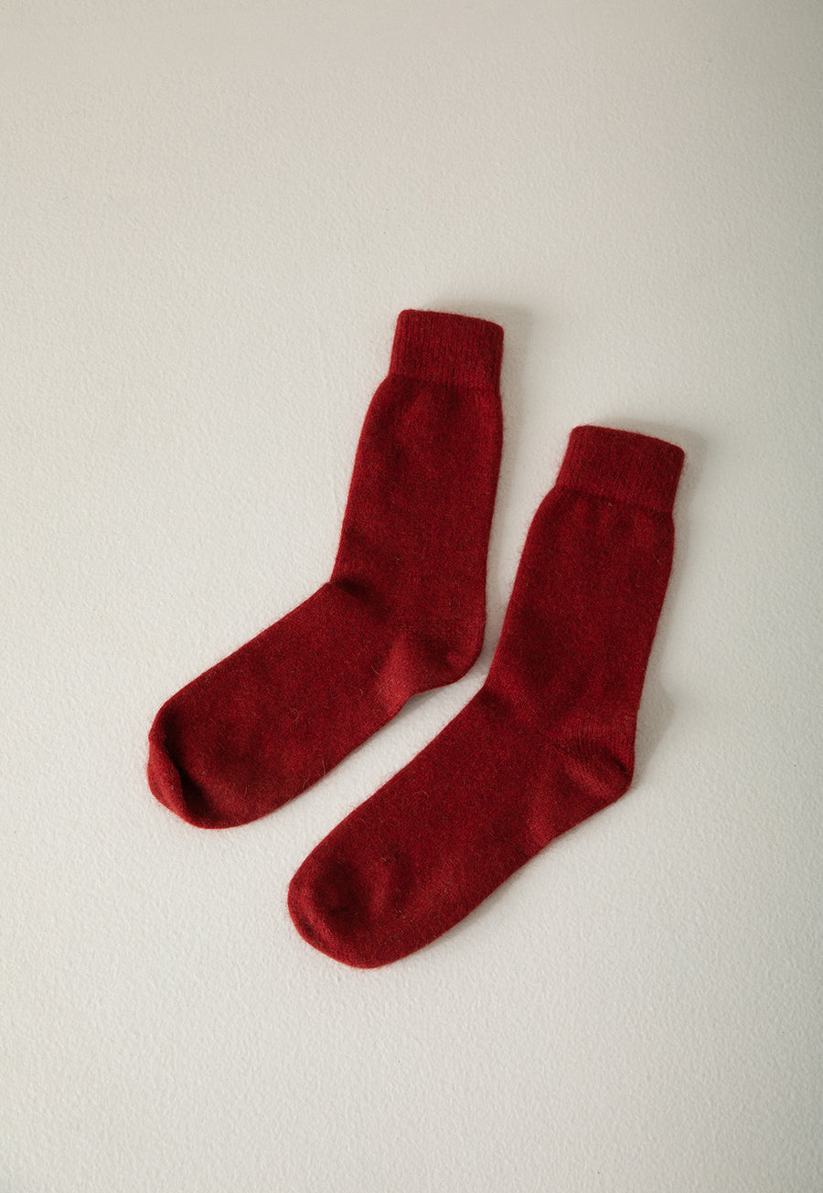 Possum Merino Socks - Crimson