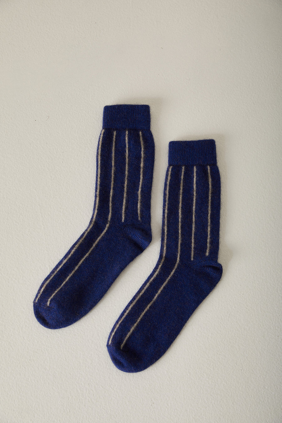 Possum Merino Socks Striped - Blue & Natural