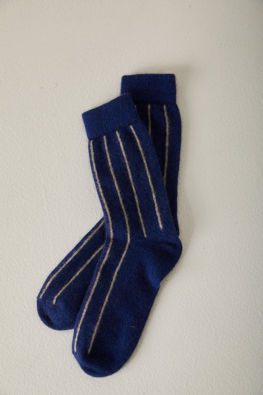 Possum Merino Socks Striped - Blue & Natural